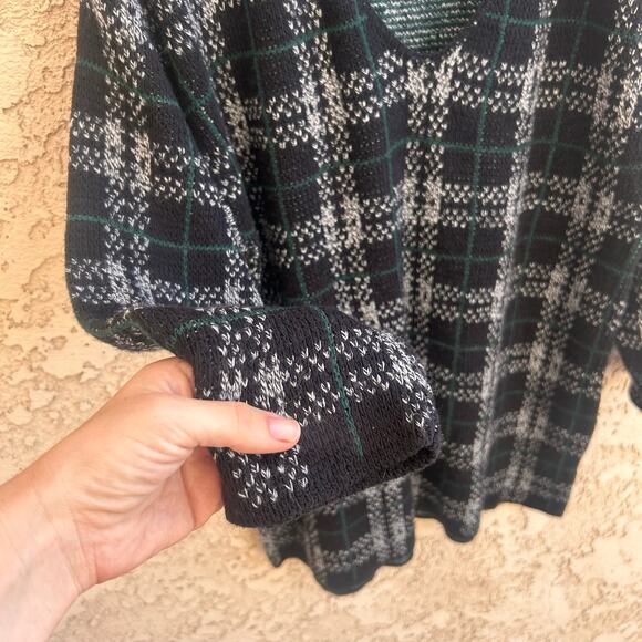 Vintage Plaid Knit Grandma Soft Sweater Croquet Club M - Picture 4 of 4
